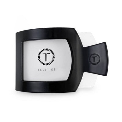 TELETIES Large Flat Square Hair Clip Jet Black - New