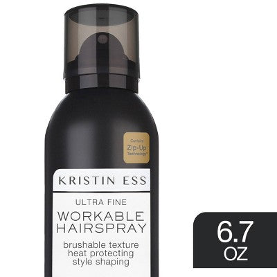 Kristin Ess Ultra Fine Workable Hairspray Light + Flexible Hold with Heat Protectant up to 450F 6.7 oz - Imperfect Container
