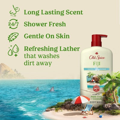 Old Spice Men's Body Wash Fresh/Tropical Scent 30 fl oz - Imperfect Container
