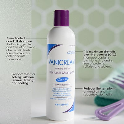 Vanicream Unscented Medicated Anti-Dandruff Shampoo for Sensitive Skin 8 fl oz - New