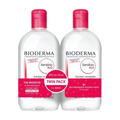 Bioderma Sensibio H2O Micellar Water Makeup Remover 16.9 fl oz/2pk - New