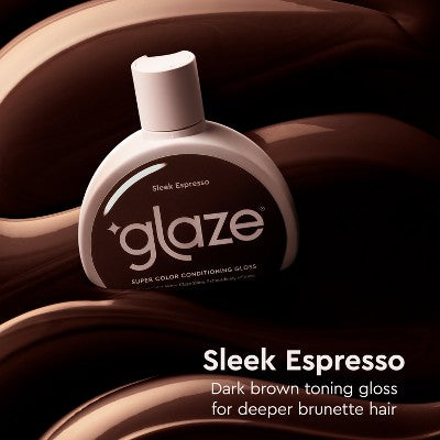 Glaze SuperGloss Color Conditioning Hair Gloss Brunette Sleek Espresso Brown 6.4 fl oz - New