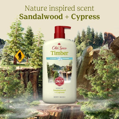 Old Spice Men's Body Wash Timber with Sandalwood 30 fl oz - Imperfect Container
