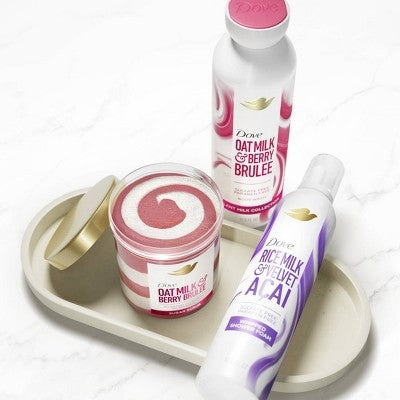Dove Beauty Body Sugar Scrub Coconut Milk & Sugar Lychee 15oz - Imperfect Container