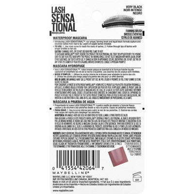Maybelline Lash Sensational Lengthening Waterproof Mascara Very Black 0.32 fl oz - New