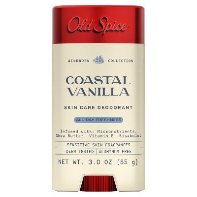 Old Spice Men All Day Freshness Windborn Collection Deodorant Coastal Vanilla 3oz - New