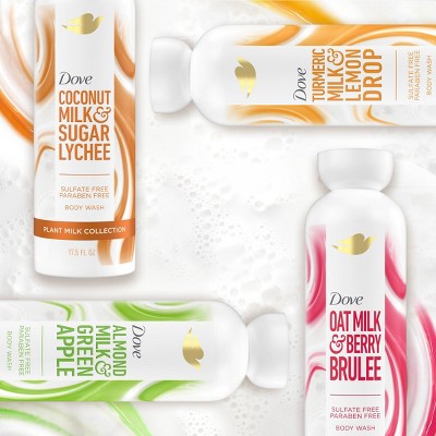 Dove Beauty Plant Milk Body Wash Oat Milk; Berry Brulee 17.5 fl oz - New