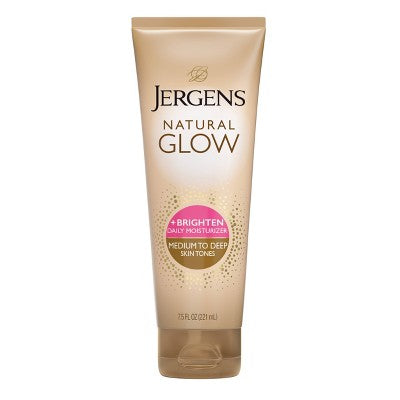 Jergens Glow Daily Moisturizer + Sunless Self Tanner Tanning Lotion Medium To Tan 7.5 fl oz - Imperfect Container