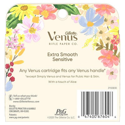 Rifle Paper Co. + Venus Deluxe Smooth Sensitive Razor Blade Refills 4ct - Imperfect Box