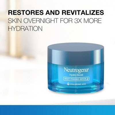 Neutrogena Hydro Boost Hyaluronic Acid Night Pressed Face Serum 1.7oz - Imperfect Box