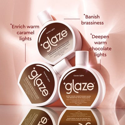 Glaze SuperGloss Color Conditioning Hair Gloss & Toner Warm Cocoa Lights for Highlighted Hair 6.4 fl oz - New