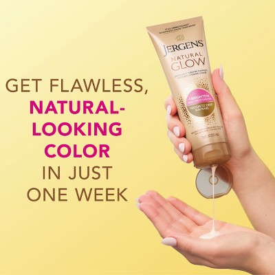Jergens Glow Daily Moisturizer + Sunless Self Tanner Tanning Lotion Medium To Tan 7.5 fl oz - Imperfect Container