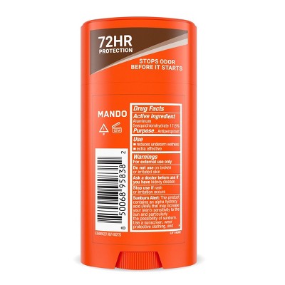 Mando Deodorant Plus Sweat Control Extra Strength Smooth Solid Stick Cedar Grove 2.6oz - Imperfect Container