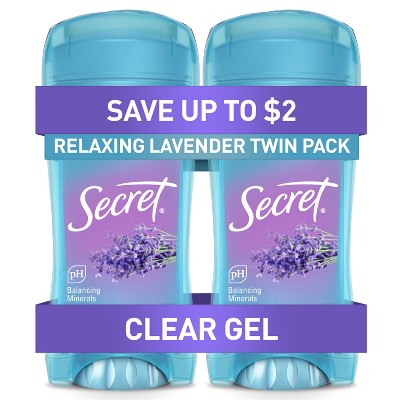 Secret Fresh Clear Gel Deodorant  Relaxing Lavender 2.6oz/2pk - Imperfect Box