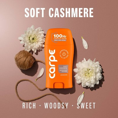 Carpe Women's 100H Sweat & Odor Control Deodorant Soft Cashmere 1.76oz - Imperfect Container