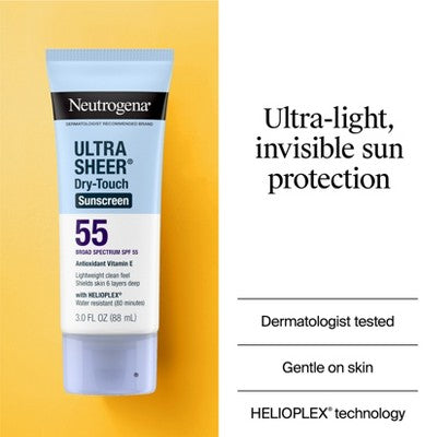 Neutrogena Ultra Sheer Dry Touch Sunscreen Lotion SPF 55 3oz - Imperfect Container