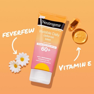 Neutrogena Invisible Daily Defense Sunscreen Lotion SPF 60 3 fl oz - New