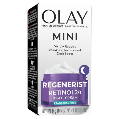 Olay Regenerist Retinol 24 + Peptide Night Face Moisturizer Trial Size 0.5oz - New