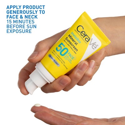 CeraVe Invisible Mineral Face Sunscreen SPF 50 1.62 fl oz - Imperfect Box