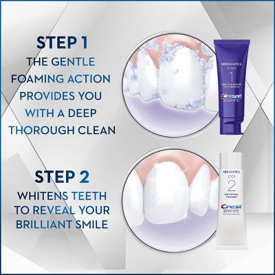 Crest 3D White Brilliance Toothpaste and Whitening Gel System 4.0oz and 2.3oz - Imperfect Box