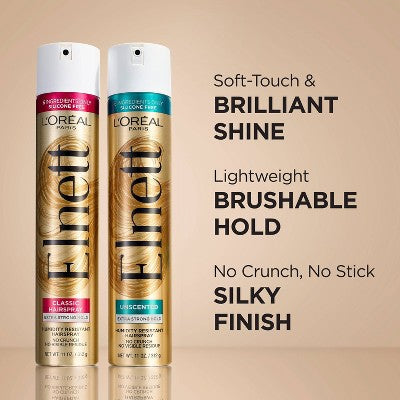 L'Oreal Paris Elnett Satin Extra Strong Hold Unscented Hair Spray 11oz - Imperfect Container