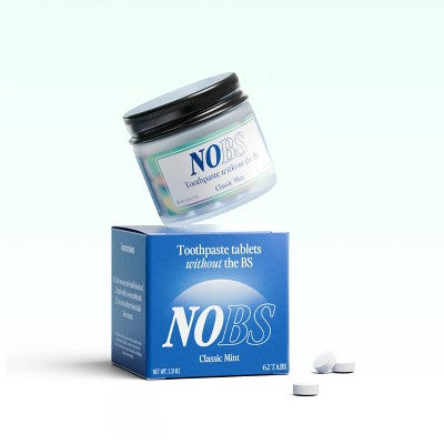 NOBS Fluoride-Free Toothpaste Tablets Classic Mint 62 Tablets/1.31oz - Imperfect Box