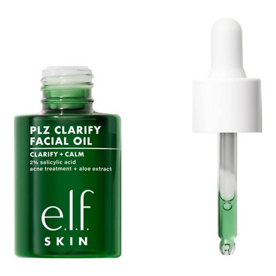 e.l.f. SKIN PLZ Clarify Facial Oil 2% Salicylic Acid Acne Treatment + Aloe Extract 1 fl oz - Imperfect Box