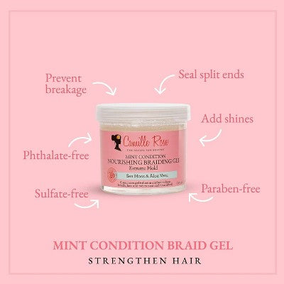 Camille Rose Mint Condition Nourishing Braiding Hair Gel 12oz - Imperfect Container