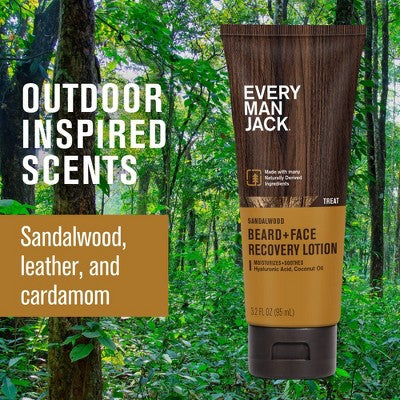 Every Man Jack Men's Recovery Beard + Face Moisturizer Lotion Sandalwood 3.2 fl oz - Imperfect Container
