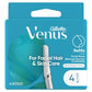 Venus for Facial Hair & Skin Care Exfoliating Dermaplaning Razor Blade Refills 4ct - New