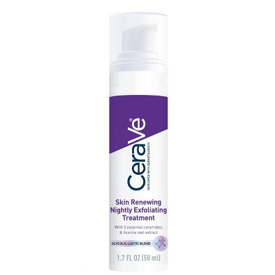 CeraVe Skin Renewing Nightly Exfoliating Treatment Glycolic Acid Face Serum 1.7 fl oz - New