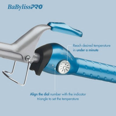BaBylissPRO Nano Titanium Spring Curling Iron Blue 1.5" - Imperfect Box