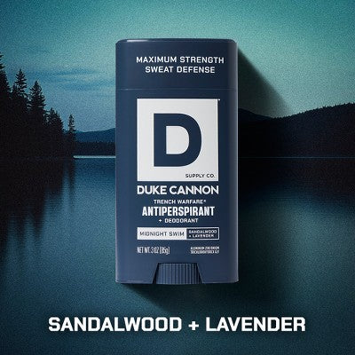 Duke Cannon Supply Co. Trench Warfare Deodorant Stick Midnight Swim 3oz - Imperfect Container