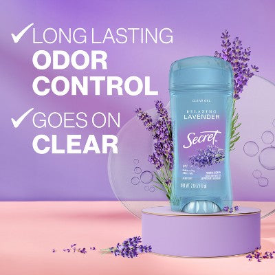 Secret Fresh Clear Gel Deodorant  Relaxing Lavender 2.6oz/2pk - Imperfect Box