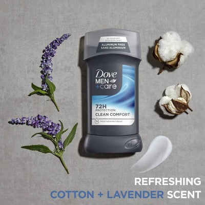 Dove Men+Care Solid Deodorant Stick Clean Comfort 3oz - New