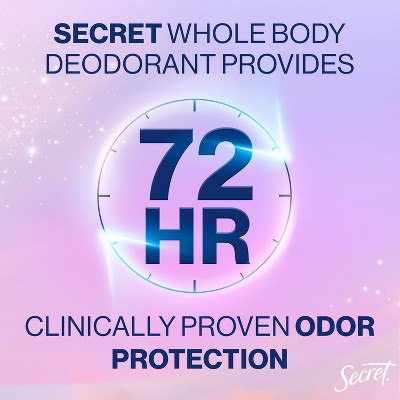 Secret Dry Feel Whole Body Deodorant - Light & Fresh 2.4oz - New