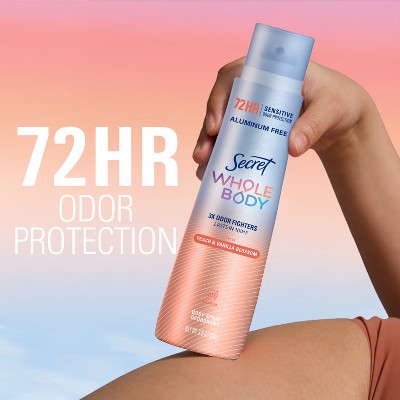 Secret Whole Body Deodorant Spray Peach & Vanilla 3.5oz - Missing Lid