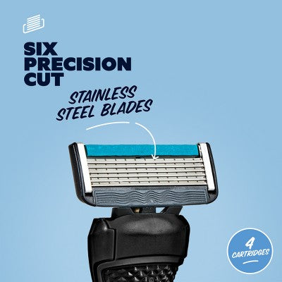 Dollar Shave Club 6-Blade Razor Refill Compatible with 4 and 6 Blade Handles 4ct Trial Size - Imperfect Box