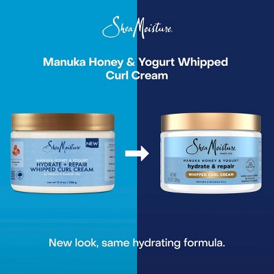SheaMoisture Manuka Honey + Yogurt Hydrate + Repair Whipped Curl Cream 11.5oz - New