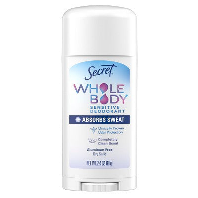 Secret Dry Feel Whole Body Deodorant Completely Clean 2.4oz - Imperfect Container