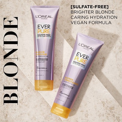 L'Oreal Paris EverPure Sulfate Free Blonde Shampoo 8.5 fl oz - Imperfect Container