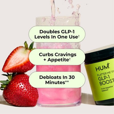 HUM Nutrition Flatter Me Fiber GLP-1 Booster Dietary Supplements 4oz - Imperfect Container