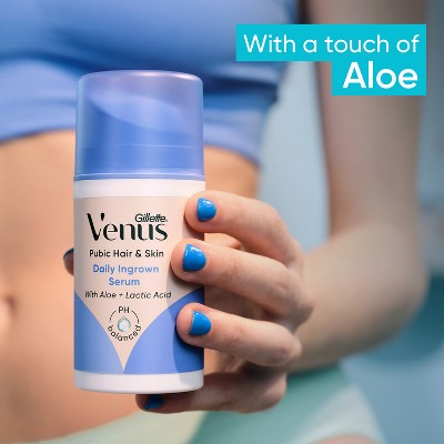 Gillete Venus for Pubic Hair and Skin Daily Ingrown Hair Prevention and Itch Reducing Serum 75ml - Imperfect Container