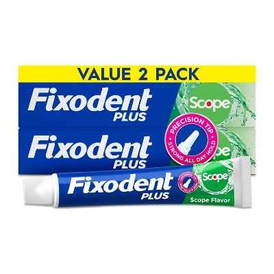 Fixodent Plus Scope Precision Hold & Seal Denture Adhesive 2.0oz/2pk - New
