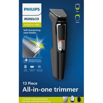 Philips Norelco Series 3000 Multigroom All-in-One Men's Rechargeable Electric Trimmer with 13 Attachments MG3740/40 - Imperfect Box