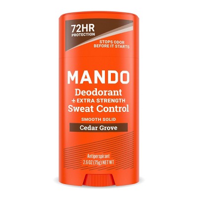 Mando Deodorant Plus Sweat Control Extra Strength Smooth Solid Stick Cedar Grove 2.6oz - Imperfect Container