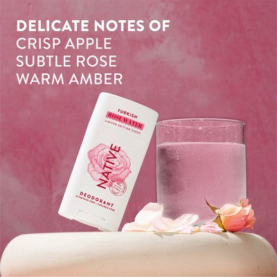 Native Limited Edition Global Flavors Deodorant Turkish Rose Water 2.65 fl oz - Imperfect Container