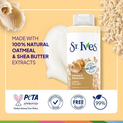 St. Ives Oatmeal & Shea Butter Plant Based Natural Body Wash Soap 22 fl oz - Imperfect Container