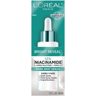 L'Oreal Paris Bright Reveal 12% Niacinamide Dark Spot Serum 1 floz - Imperfect Box