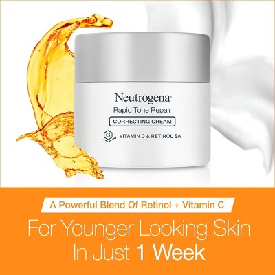 Neutrogena Rapid Tone Repair Retinol + Vitamin C Face and Neck Cream 1.7oz - Imperfect Box